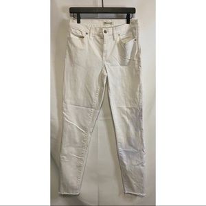 Madewell White Skinny Skinny Raw Hem Jeans Size 30